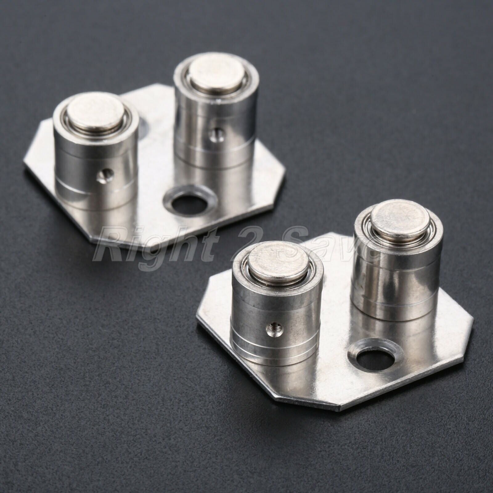 2Pcs Wooden Sliding Door Cabinet Limiter Two-wheel Rail Guide Locator Stopper
