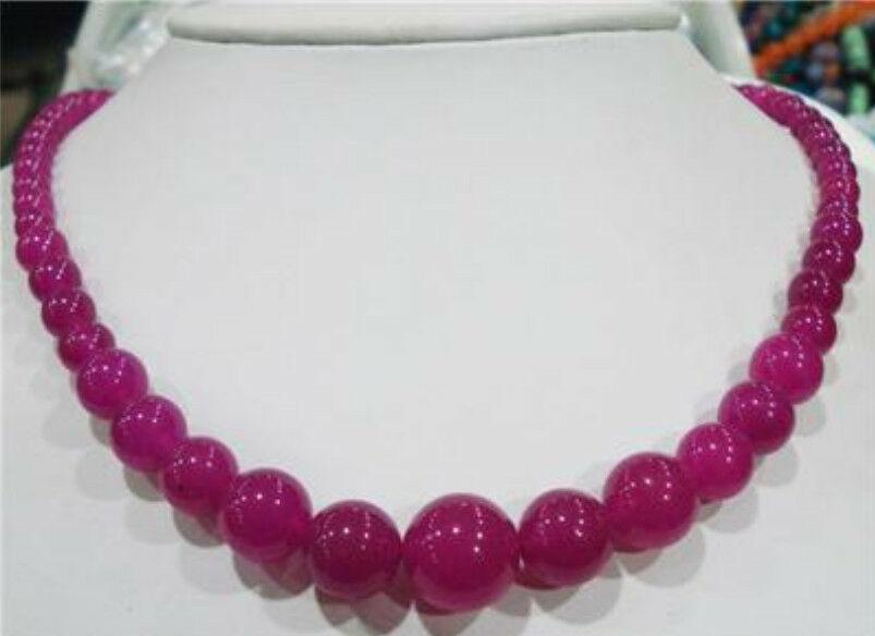 Charming! 6-14mm Brazilian Rose Ruby Necklace 18''