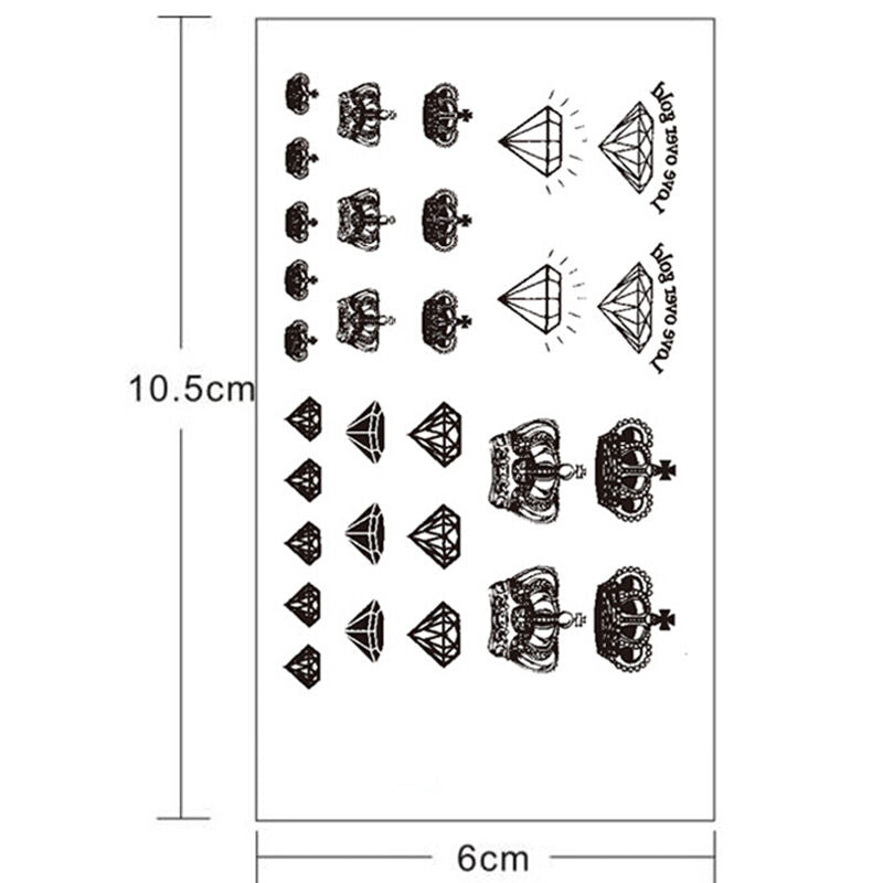 TemporaryBDattooBDatoo Waterproof Stickers makeup make up Crown diamond