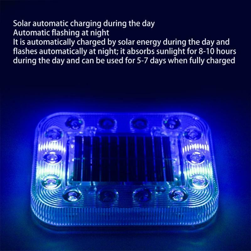 Waterproof Solar Powered LED Magnetic Induction Strobe Lamp Warn Flashing Light