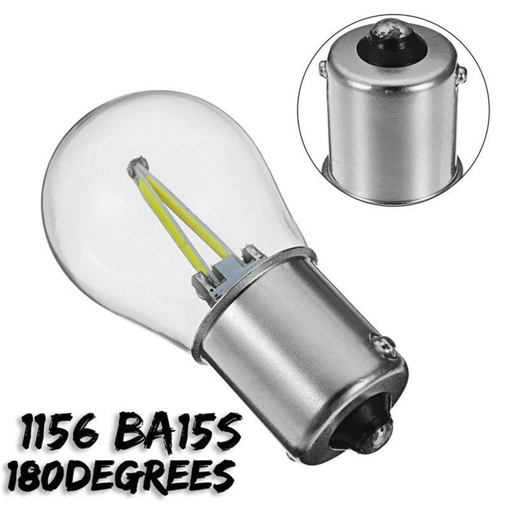 2x 12V 1156 BA15S P21W COB LED Turn Signal Reverse Backup Lamp Bulb Light White