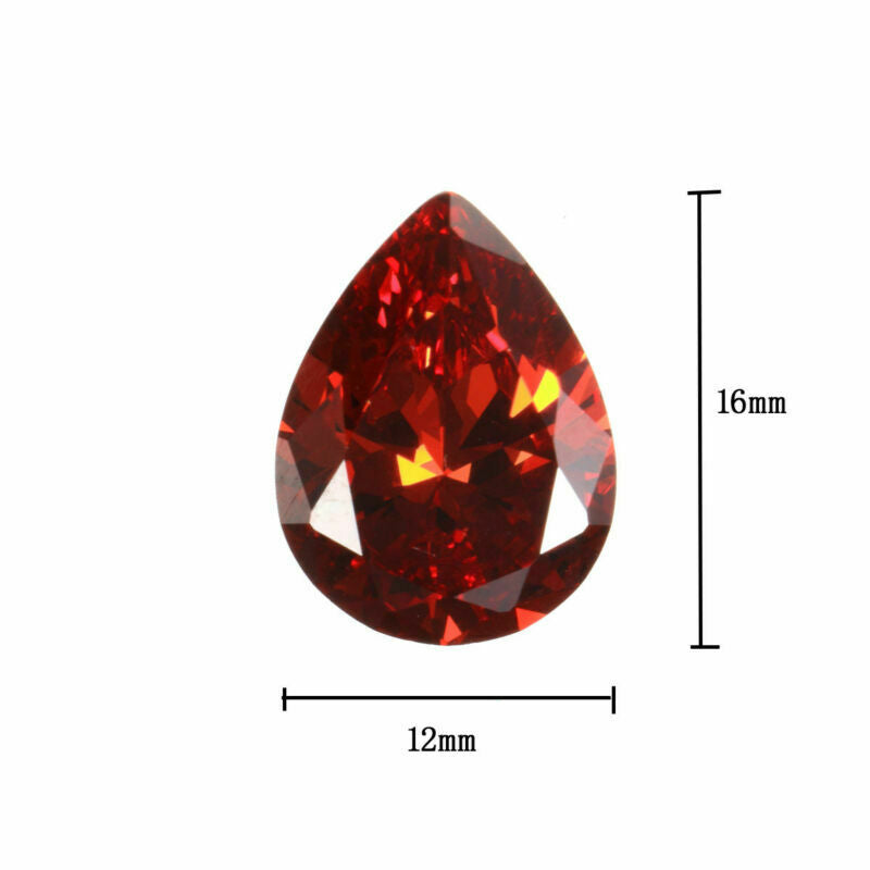 12X16mm 12.35CT Unheated Orange Red Pear Cut Dianond Drop Loose Gemstones Gift