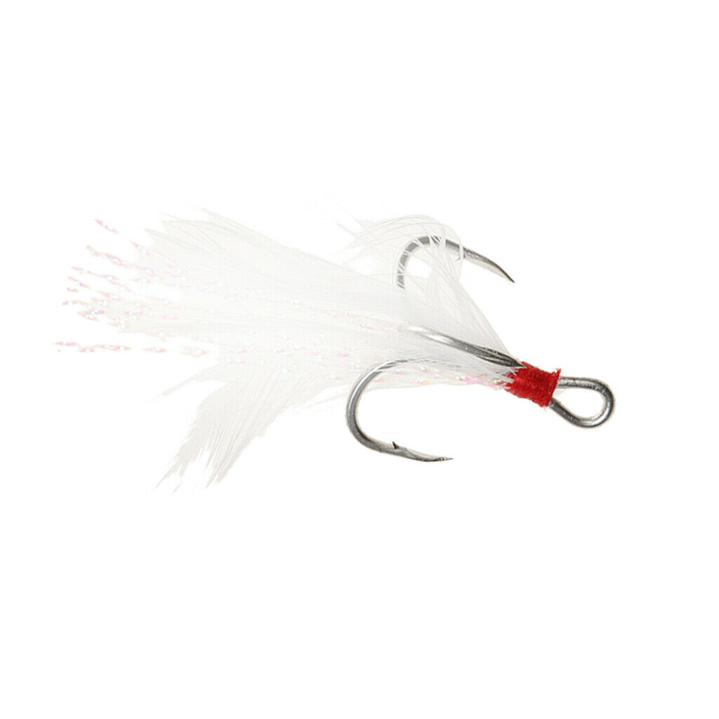 5 Pcs Kit Double Enhanced Carbon Steel Fishing Treble Hooks 4#