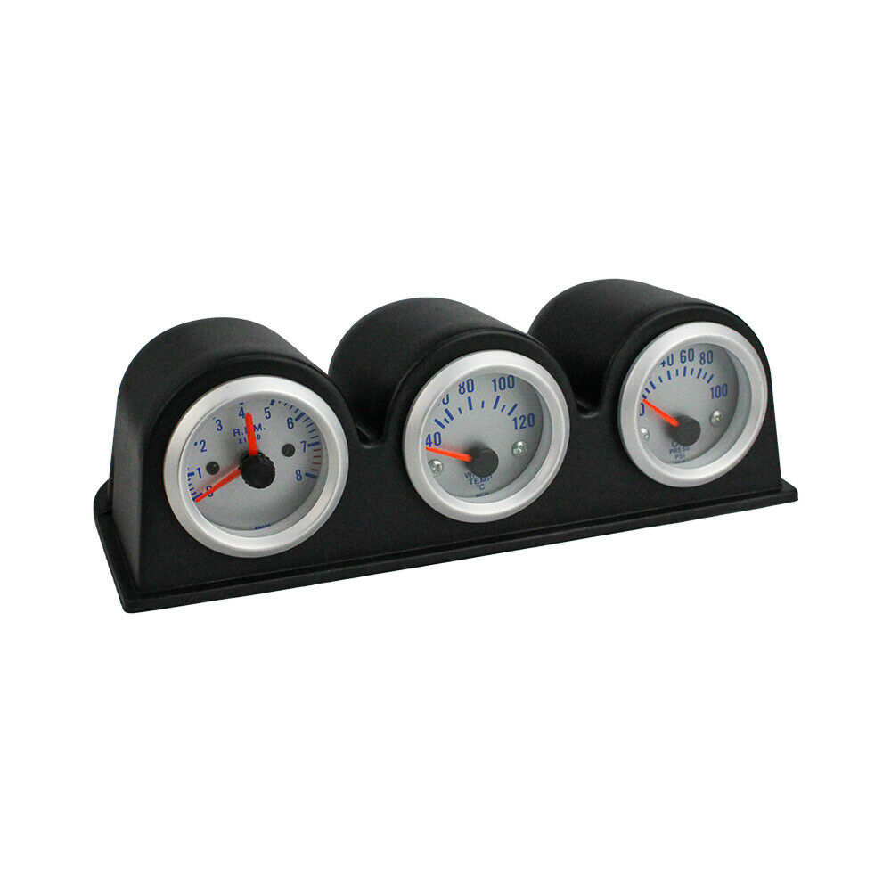52mm 2" 3 in 1 Kits Car Gauge Tachometer+Water Temperature+Oil Press Gauges