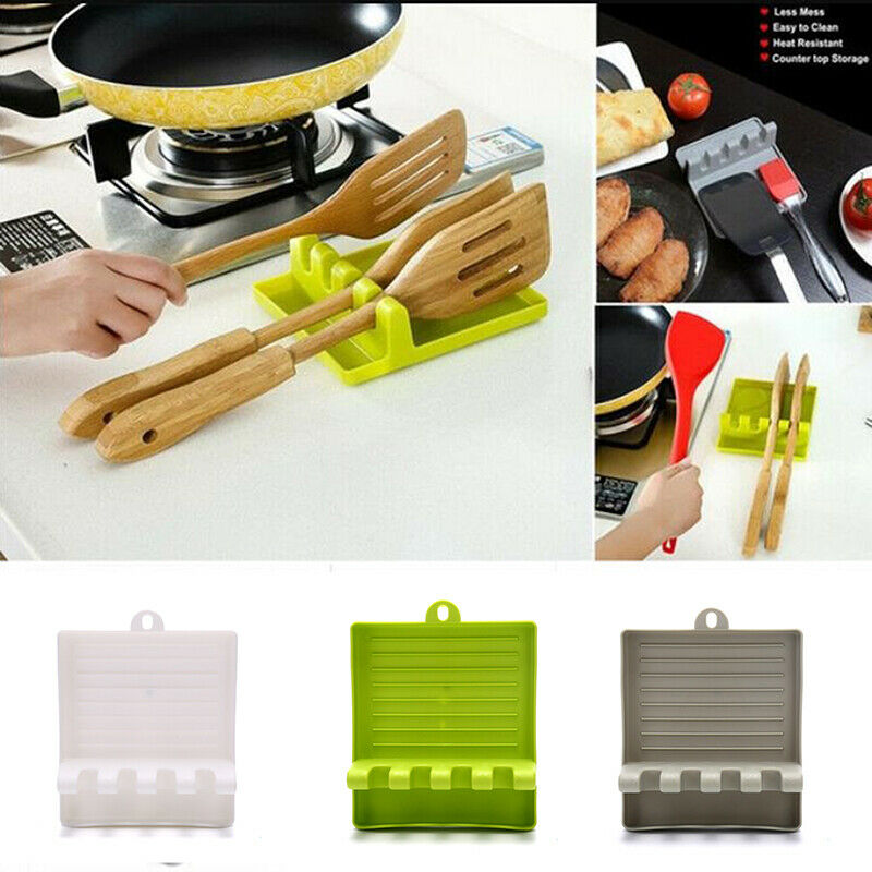 Kitchen Heat Resistant Spoon Rest Cooking Utensil Spatula Holder Storage .l8
