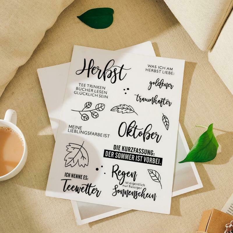 German Word DIY Silicone Clear Stamp Cling Seal Scrapbook Embossing Album Craft
