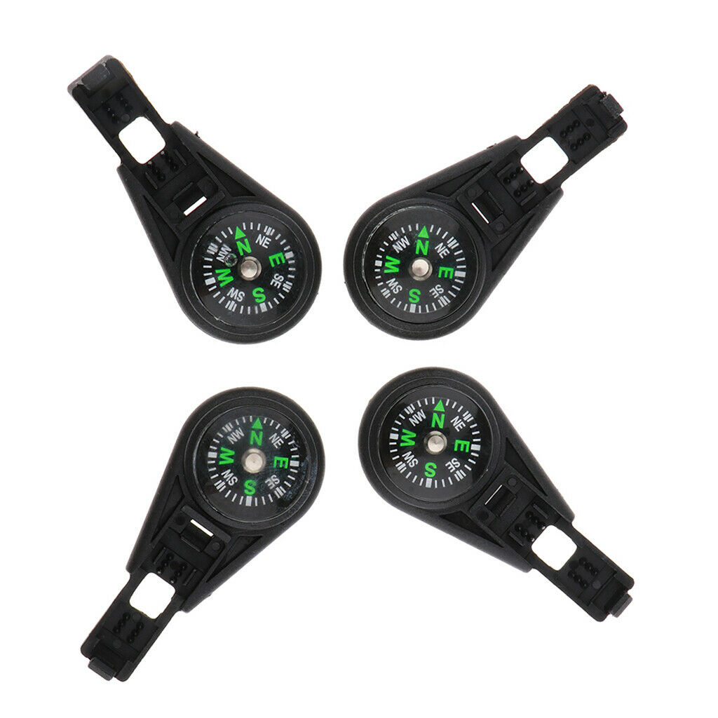 4 Pieces / Pack Zipper Survival Compass Cord Rope End Locks Explorer Buckles