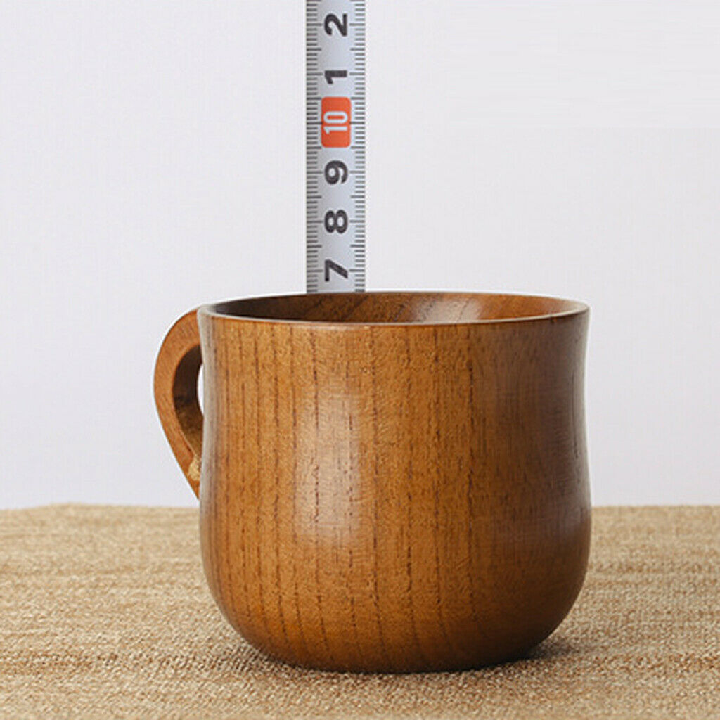 Tea Cups Handmade Wooden Mugs With Handle  Coffee Milk Home Office Decoration