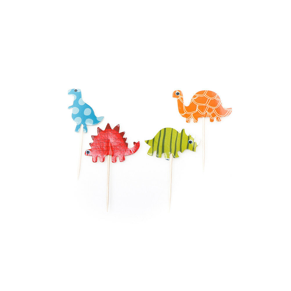 24x/set Dinosaur Toppers Picks Cupcake Topper Baby Shower Birthday Party .l8