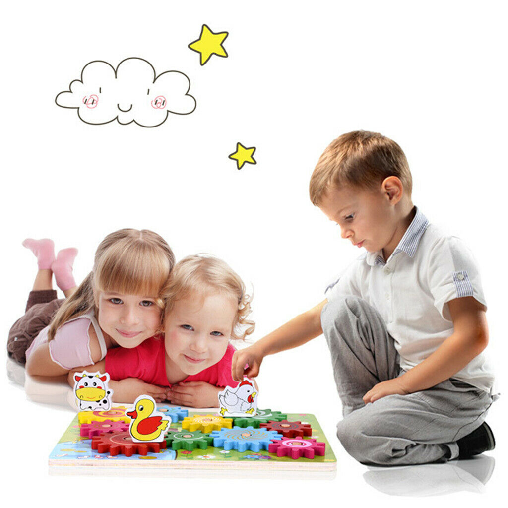 Wooden Gear Animals Assembled   Building Blocks Education Toys