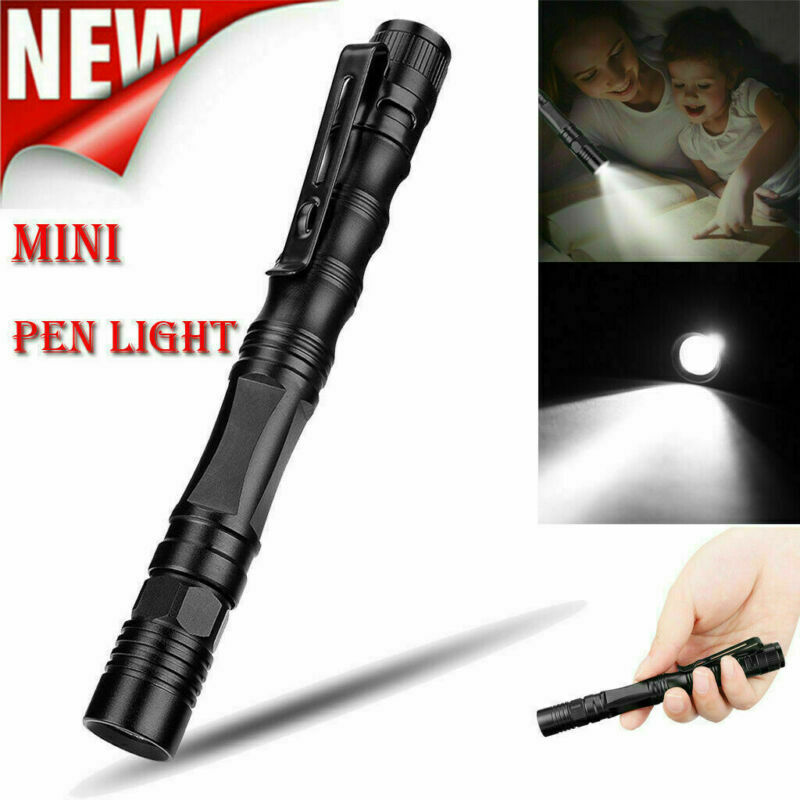 8000 Lumens LED Waterproof Lamp Clip Mini Pocket Penlight Flashlight Torch Light