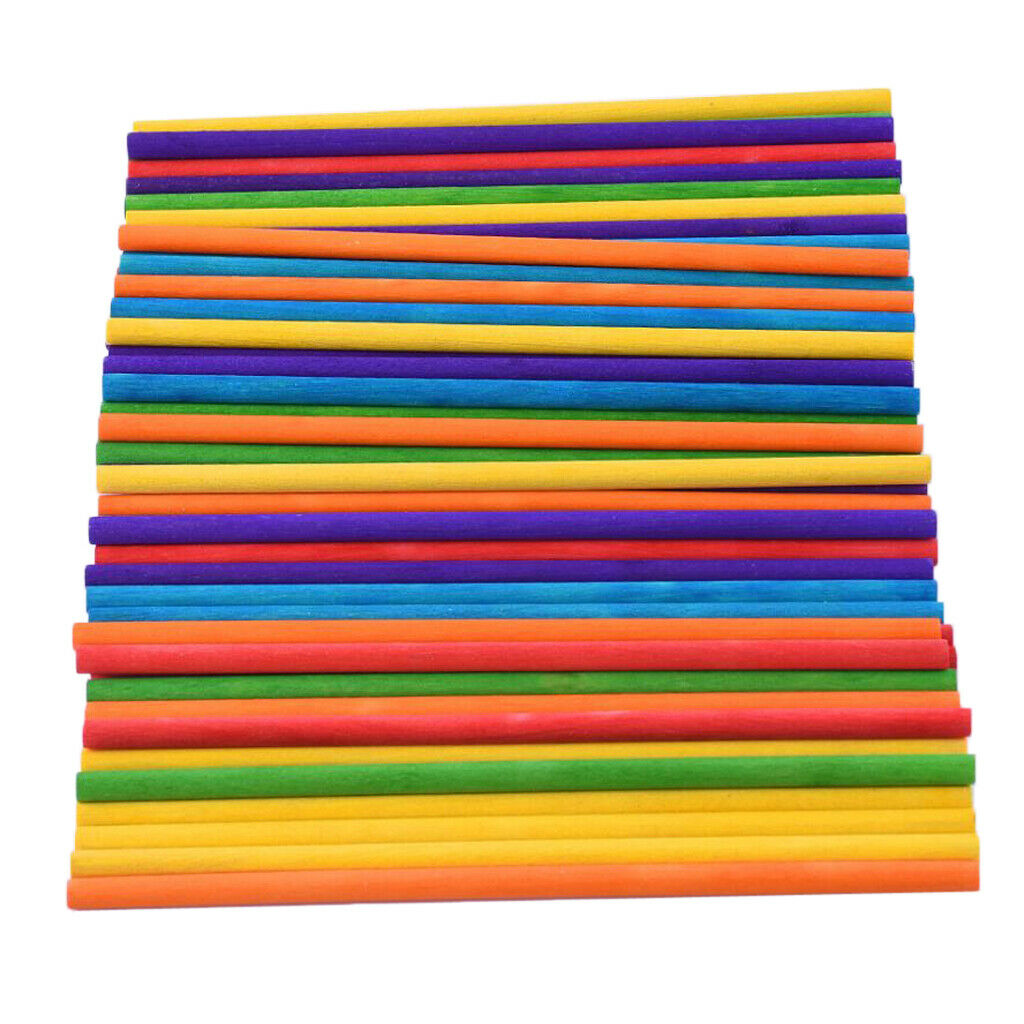50pcs Art Project Popsicle Sticks Kids Activity DIY Wood Craft Sticks Art