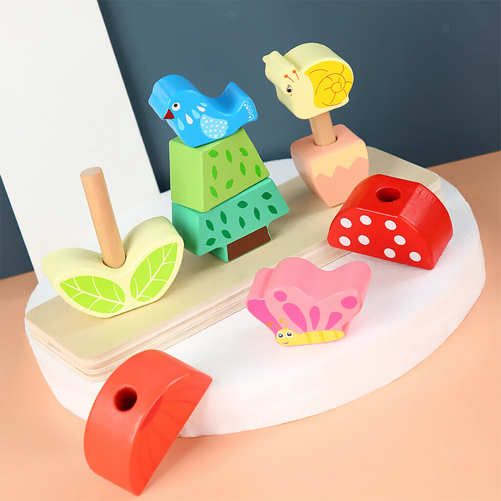 Stacking Toys Creative Puzzles Wooden Toys Pillar Blocks for Boys and Girls