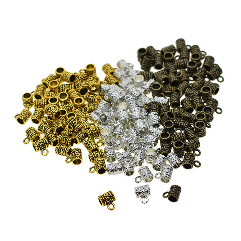 150pcs Beads Bails Connector Necklace Bracelet Jewelry Charm Pendant Hanging