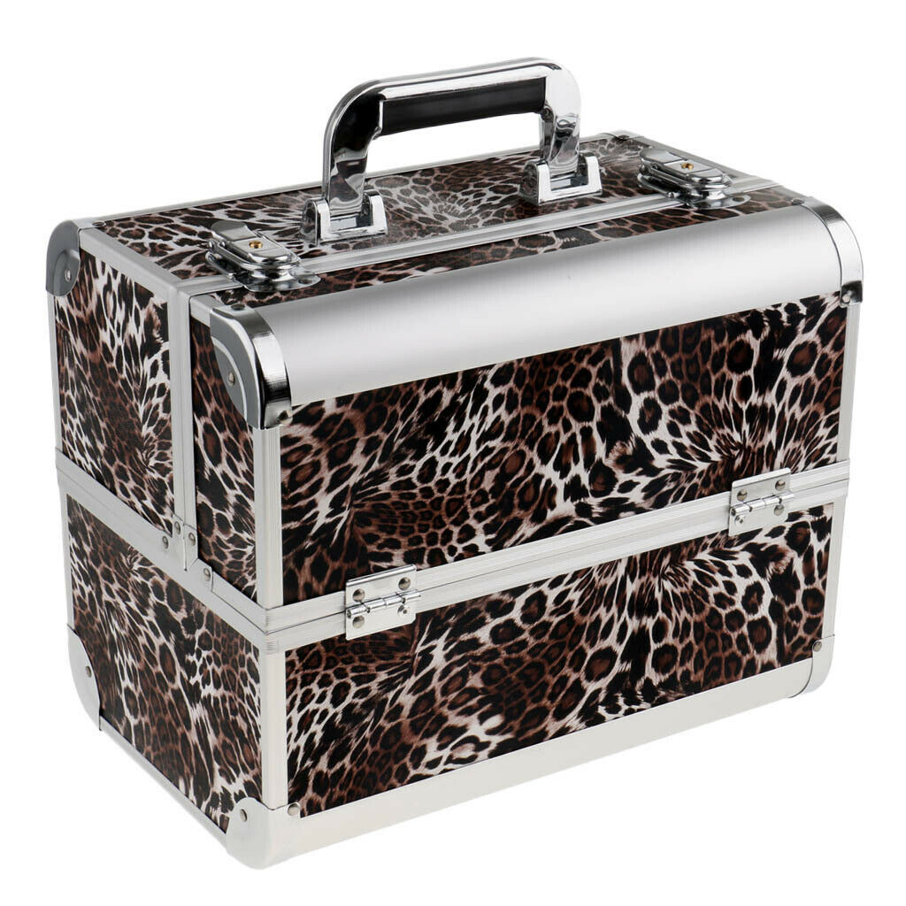 Aluminum Makeup Train Jewelry Storage Box Cosmetic Lockable Case Organizer #8