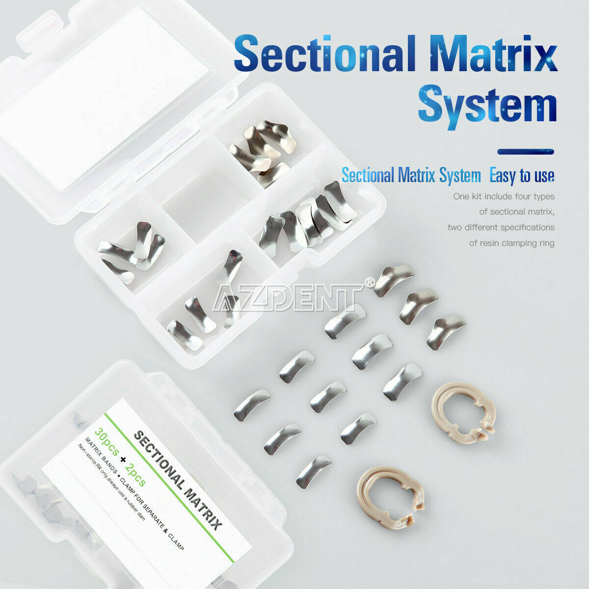 5 X Dental Sectional Matrix System Contoured Matrices Refill Matrix Bands Metal