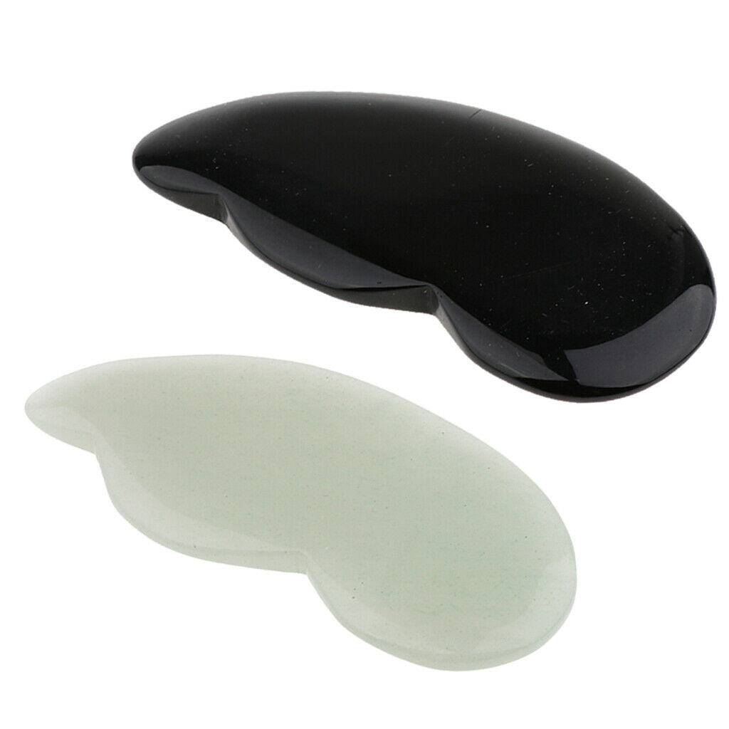 Jade Gua Sha Board Guasha Scraping Massage Tool for Neck Face Back Arm Black