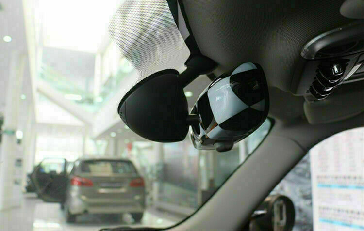 Black Checkered Pattern Rear View Mirror Cover Fits BMW MINI Cooper R55 R56 R57/