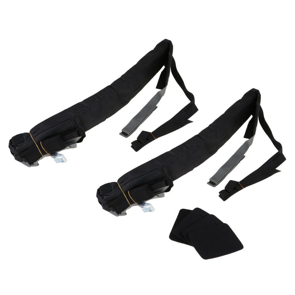 1 Pair Soft Padded Roof Rack Pads Canoe Roof Luggage Carrier with Strap