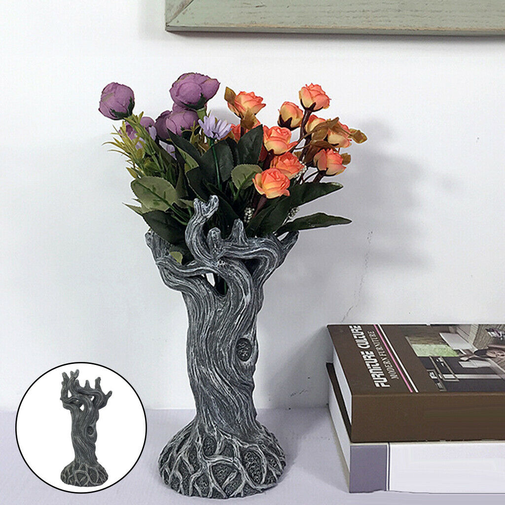Tree Trunk Vase Plant Holder Bud Flower Pot Plant Container Table Planter