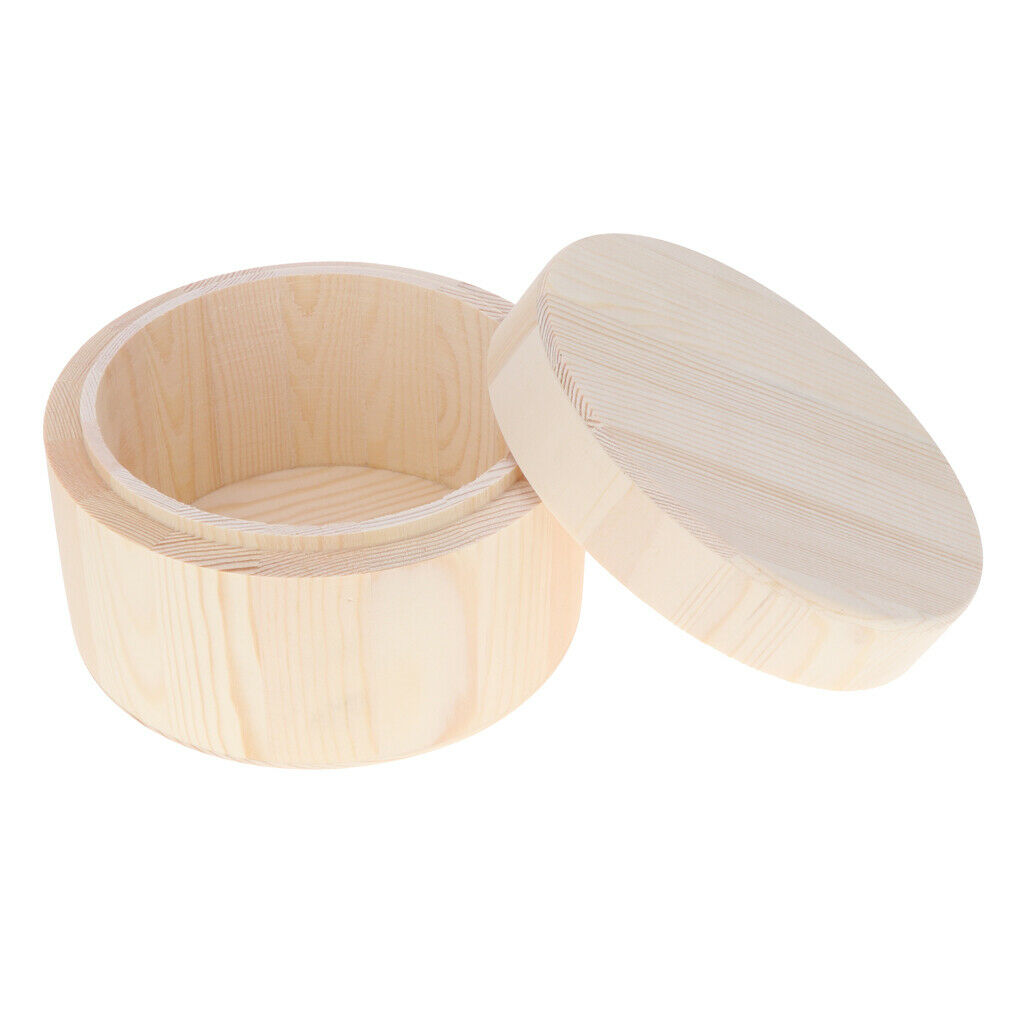 Wooden Storage Box Round Organizer Soap Gadgets Jewelry Case Container B