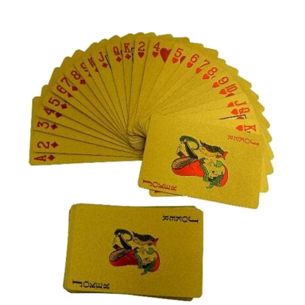 1 Set Goldleaf Plastic Playing Cards Shining Poker Set for Family Games
