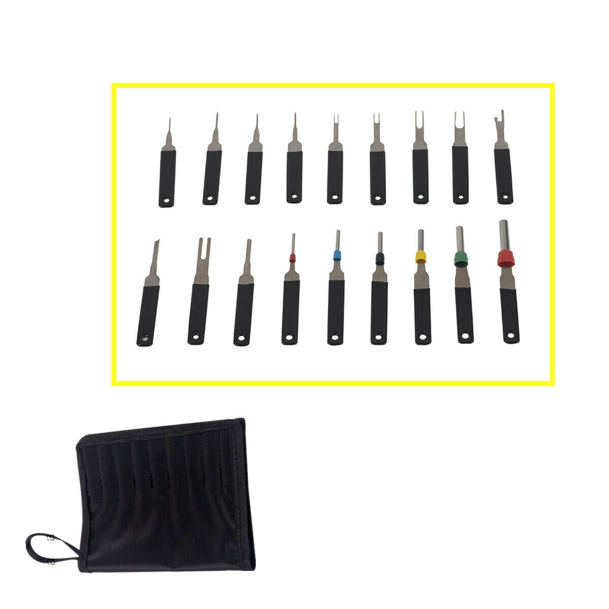 18PCS  Car Wire Terminal Removal Tool Wiring Connector Pin Extractor Puller +Bag