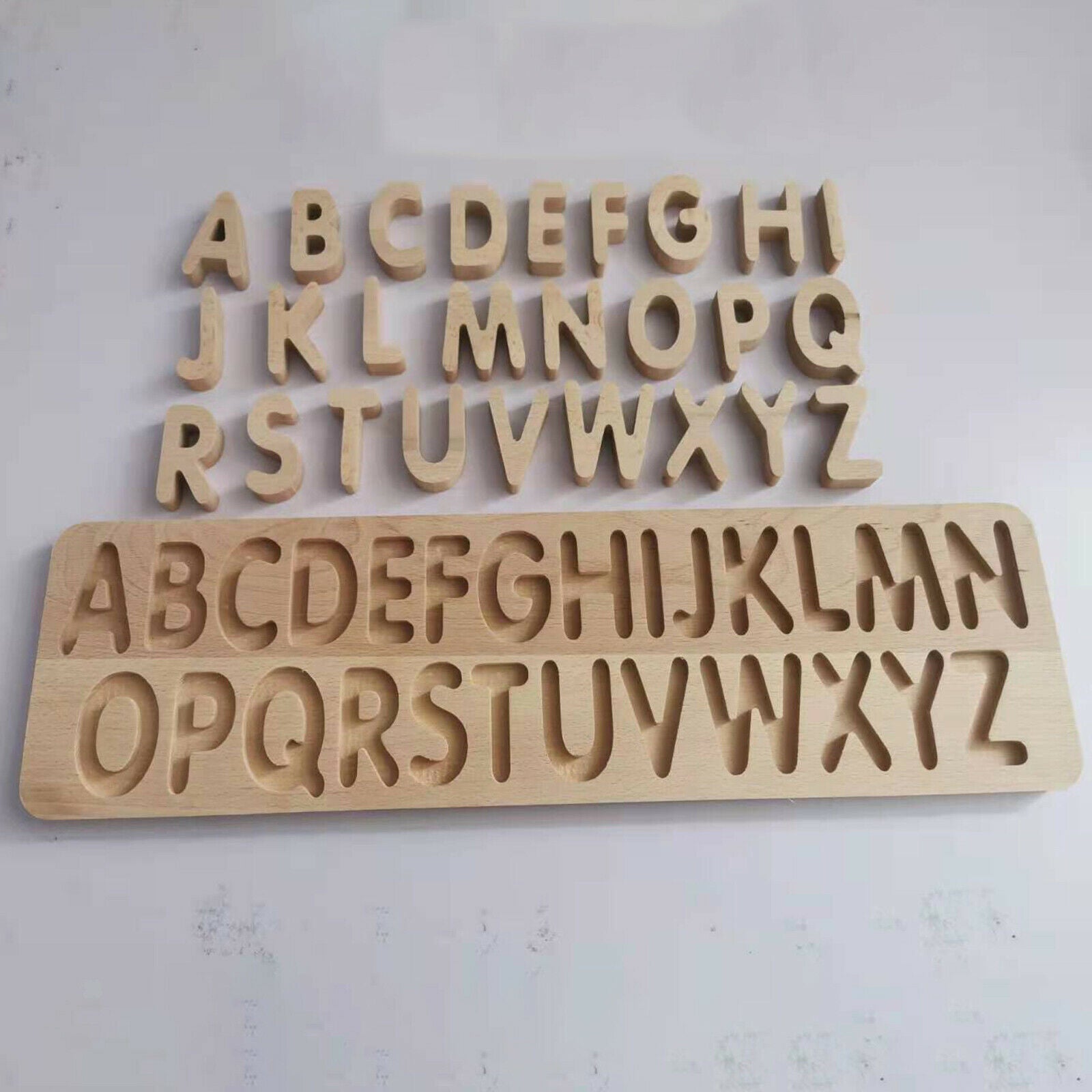 Letter Puzzle Board Toys Educational Alphabet Number Recognition Learning
