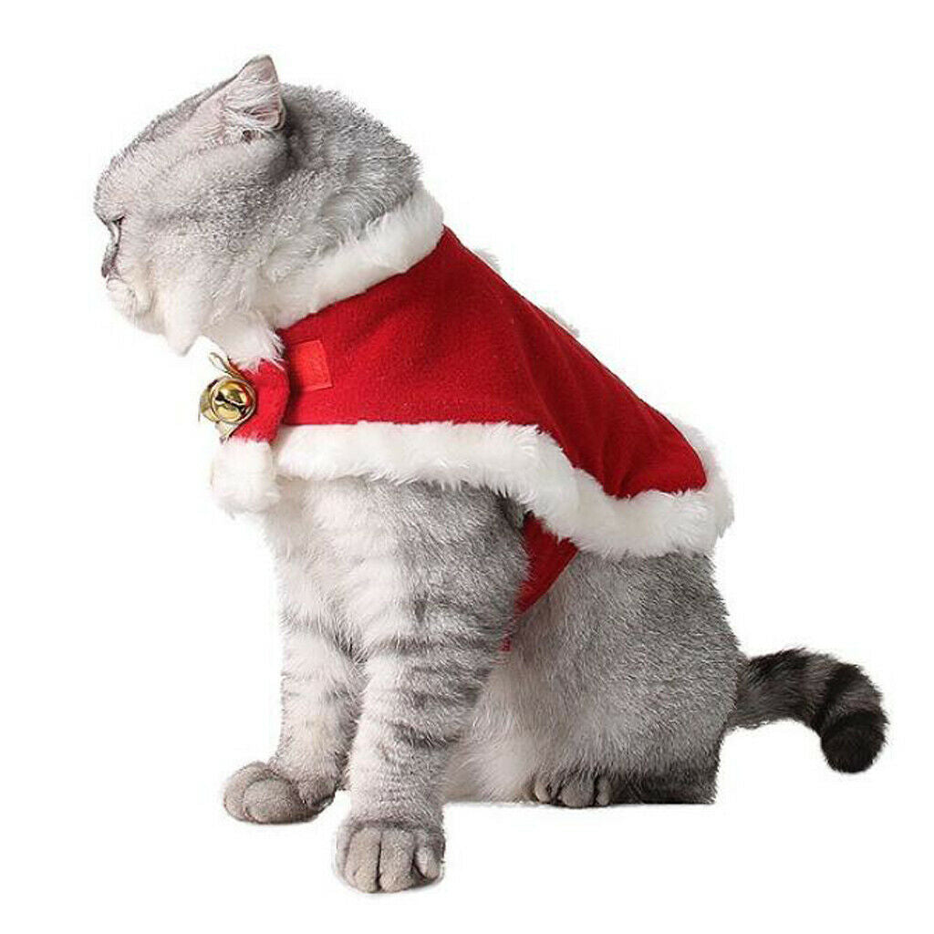 Cat Dog Christmas Cloak - Cat Dog Costume Santa Cloak for Kitty Cat Dog, Red