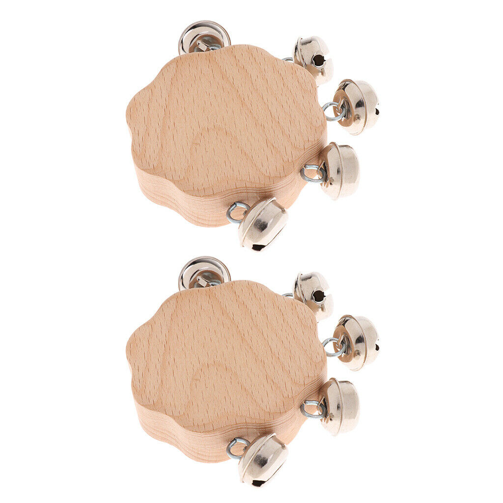 2 Pieces Wooden Baby Rattle Educational Grasping Rattle Toys