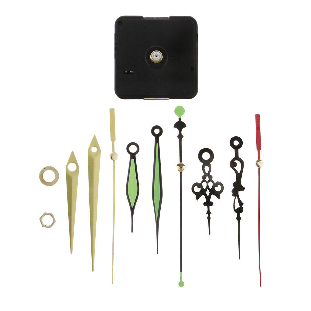 Quartz Wall Clock Movement Mechanism Extra Long Pointed Hands 9 Pointers Kits