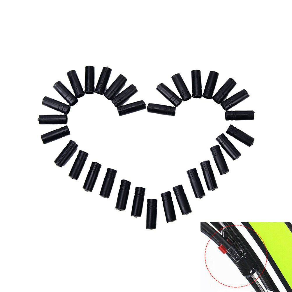 100x 4mm Bike Bicycle Cycling Brake Cable Crimps Housing Plastic End Tips Cap Lt
