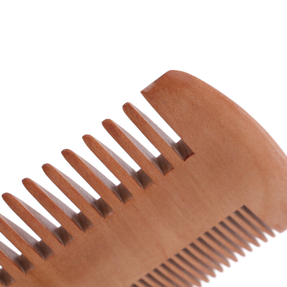 Wooden Beard Comb Anti Static Wood Pocket Comb with Fine Coarse Teeth For BeBDA