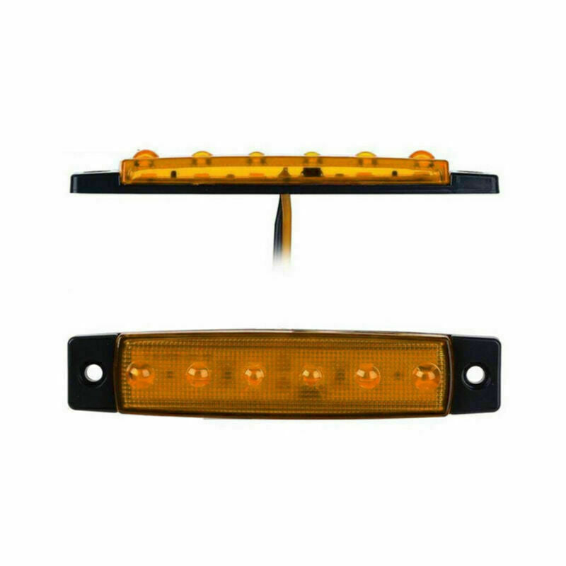 5X Amber + 5X Red 6 LED Side Marker Indicator Lights Car Truck Trailer 12V 24V