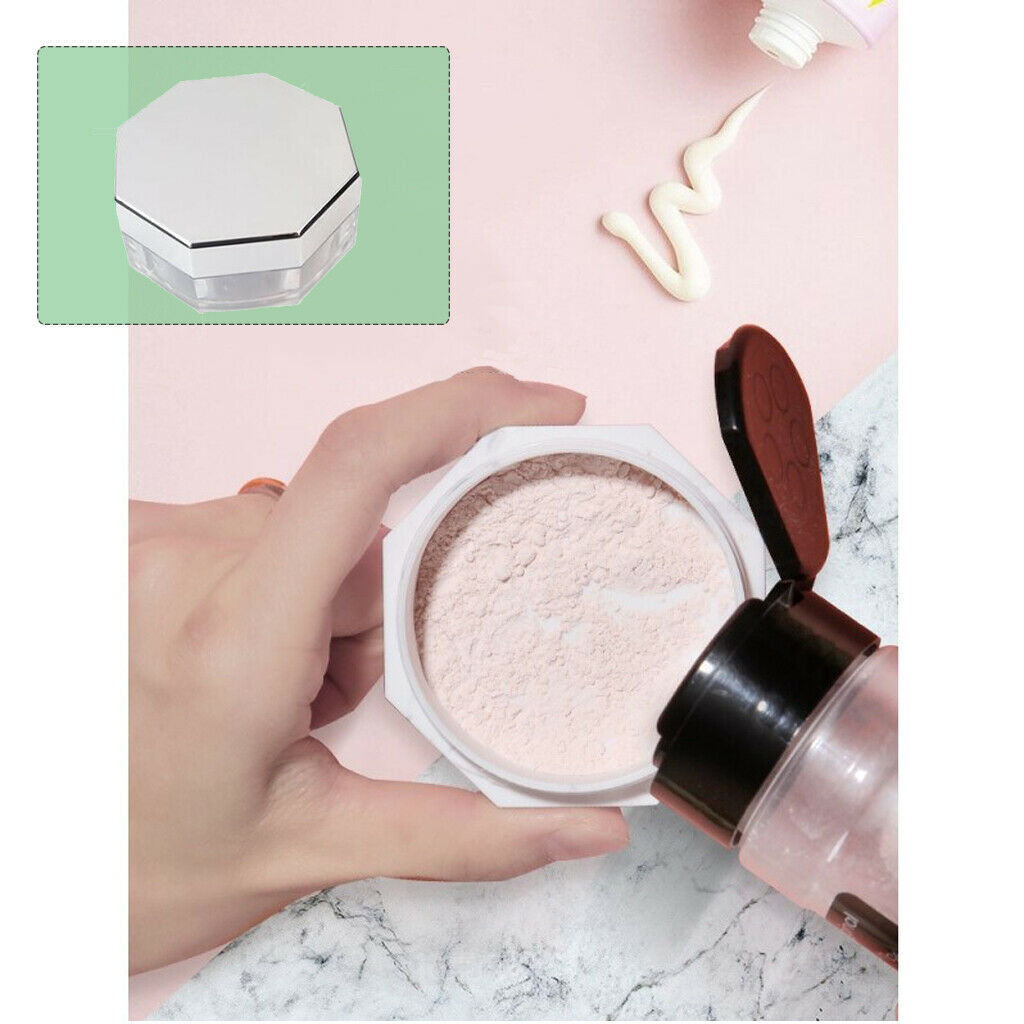 Mini Portable Makeup Face Powder Case Octangle Cosmetic Blush Eyeshadow Box Jar