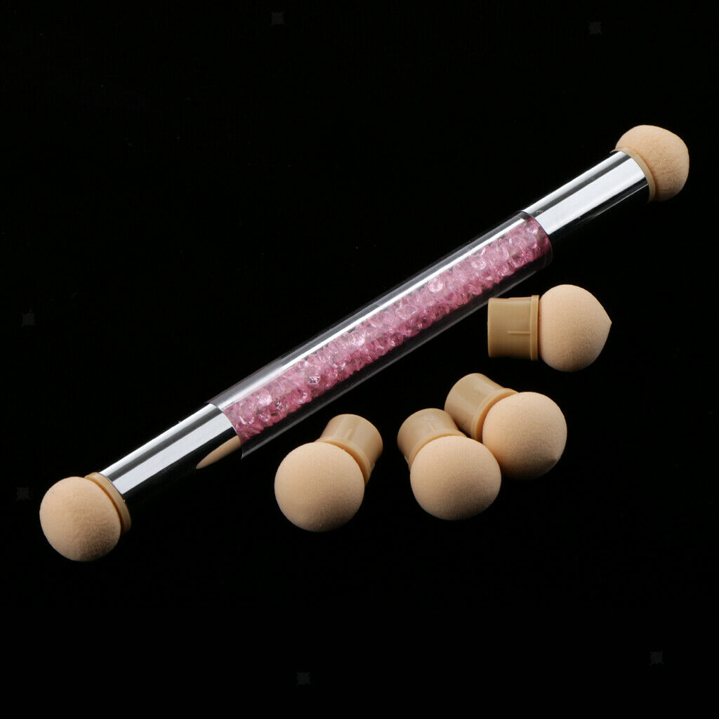 Nail Art Brush, Dual Tipped Ombre Nail Art Sponge Brush for DIY Gradient