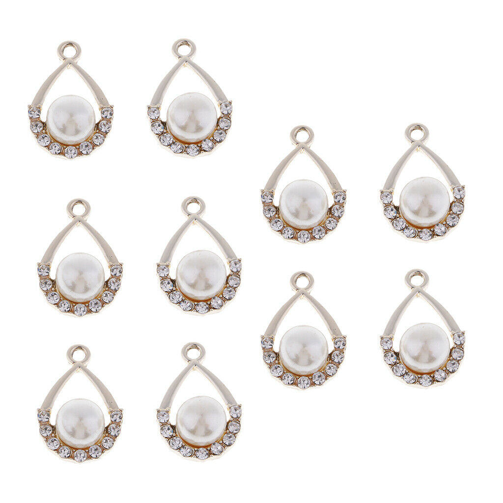 10 Pieces Of Rhinestone Crystal Beads Pendant For Women Chain Necklace DIY