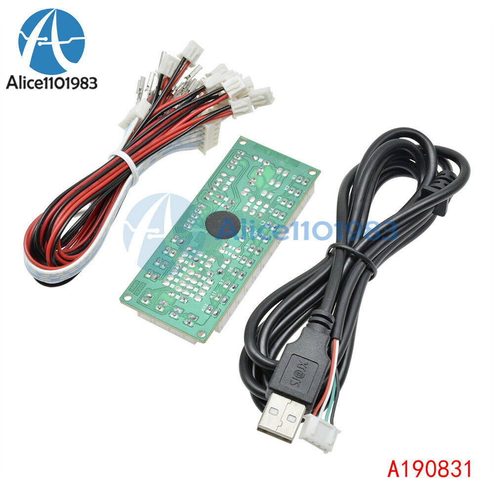4 Sets No Delay Arcade USB Encoder To PC 5Pin Joystick For MAME With Cable