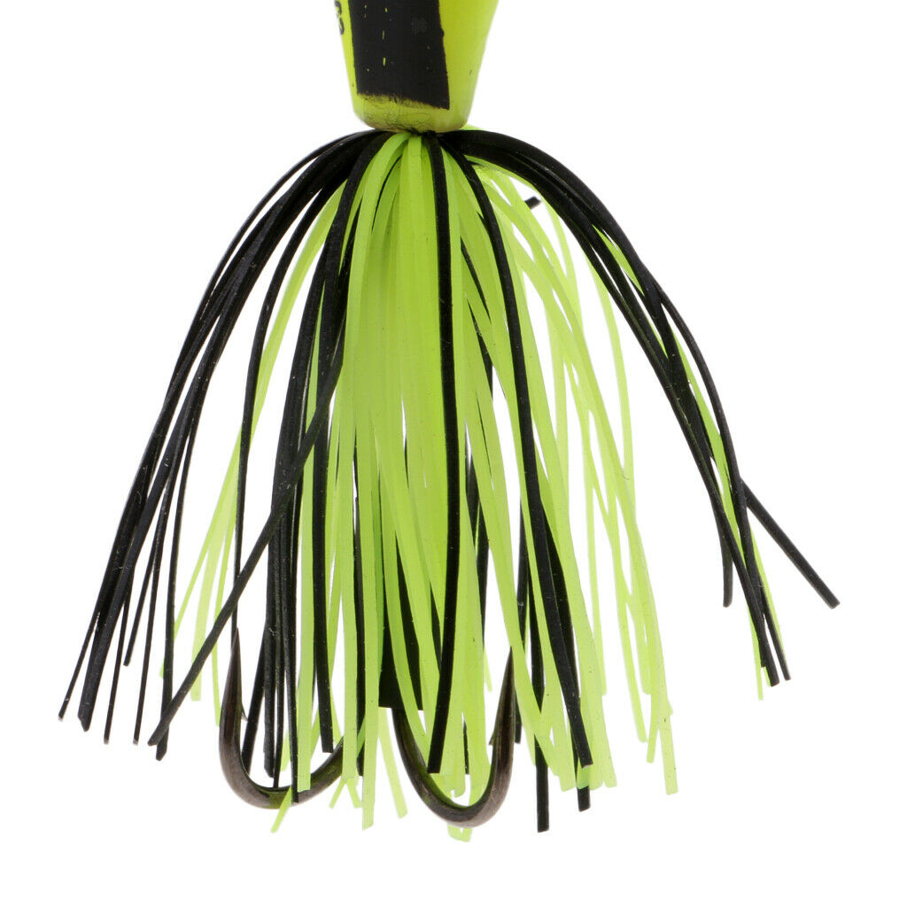 Frog Fishing Lures Soft Topwater Frog Crankbait with Threads Skirts Yellow