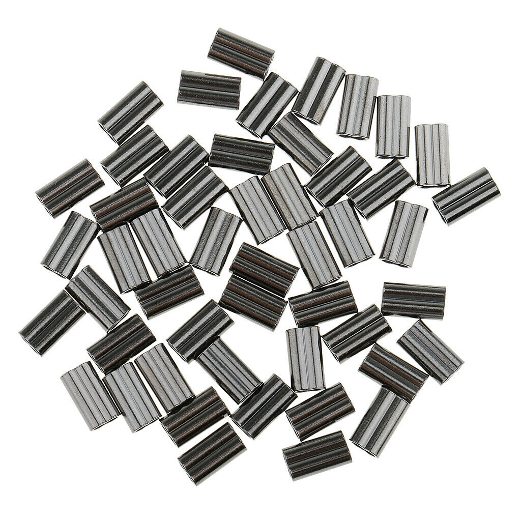 100Pcs Double Fishing Tube Barrel Sleeves Connector 2mm Bore Fishing Tackles