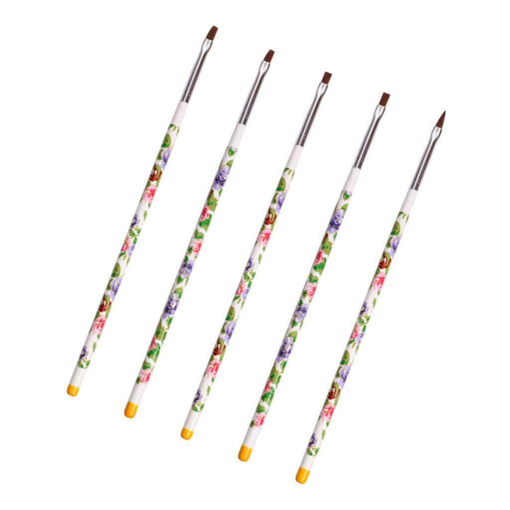 5 Pcs Nail Art Acrylic UV Gel  Design Painting Drawing Polish Brush