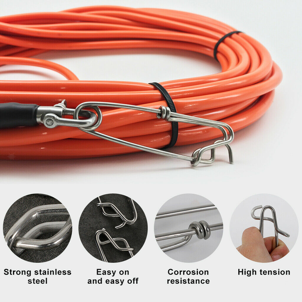 30x Stainless Steel Longline Snap Clips High Strength Float Line Tuna Clip