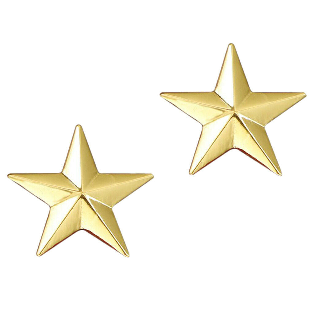 4Pcs Men Women Classic Star Brooch Collar Tie Corsage Party Badge Golden