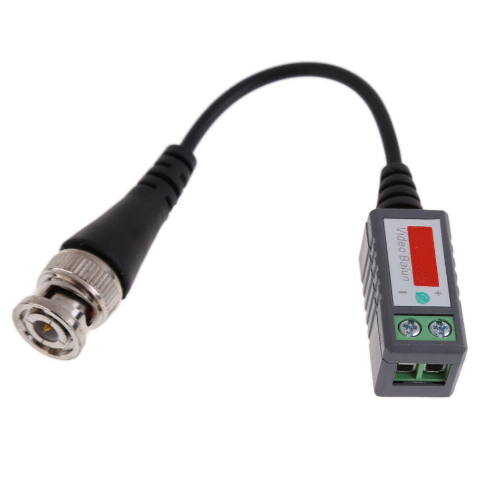 10x CCTV Camera Passive Video Balun Transceiver BNC Connector Coaxial Cable