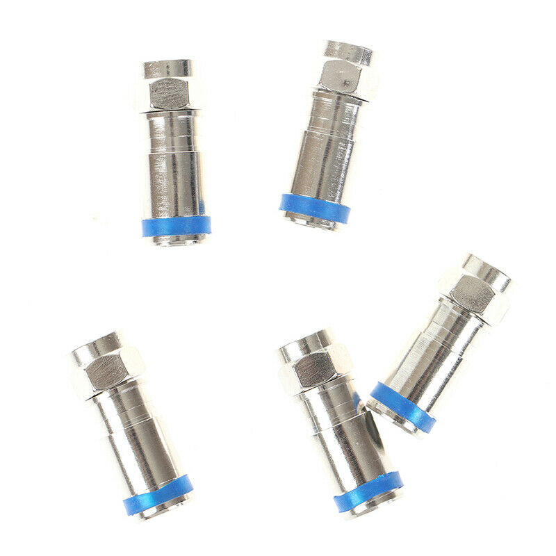 5Pcs F-Type Male Plug Compression Connectors For RG6 Coax Coaxial TV Cabl.l8