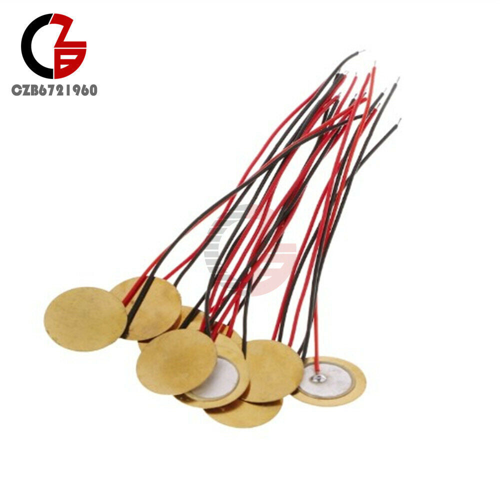 10Pcs Piezoelectric Piezo Ceramic Wafer Plate Diameter 15mm Buzzer Loudspeaker