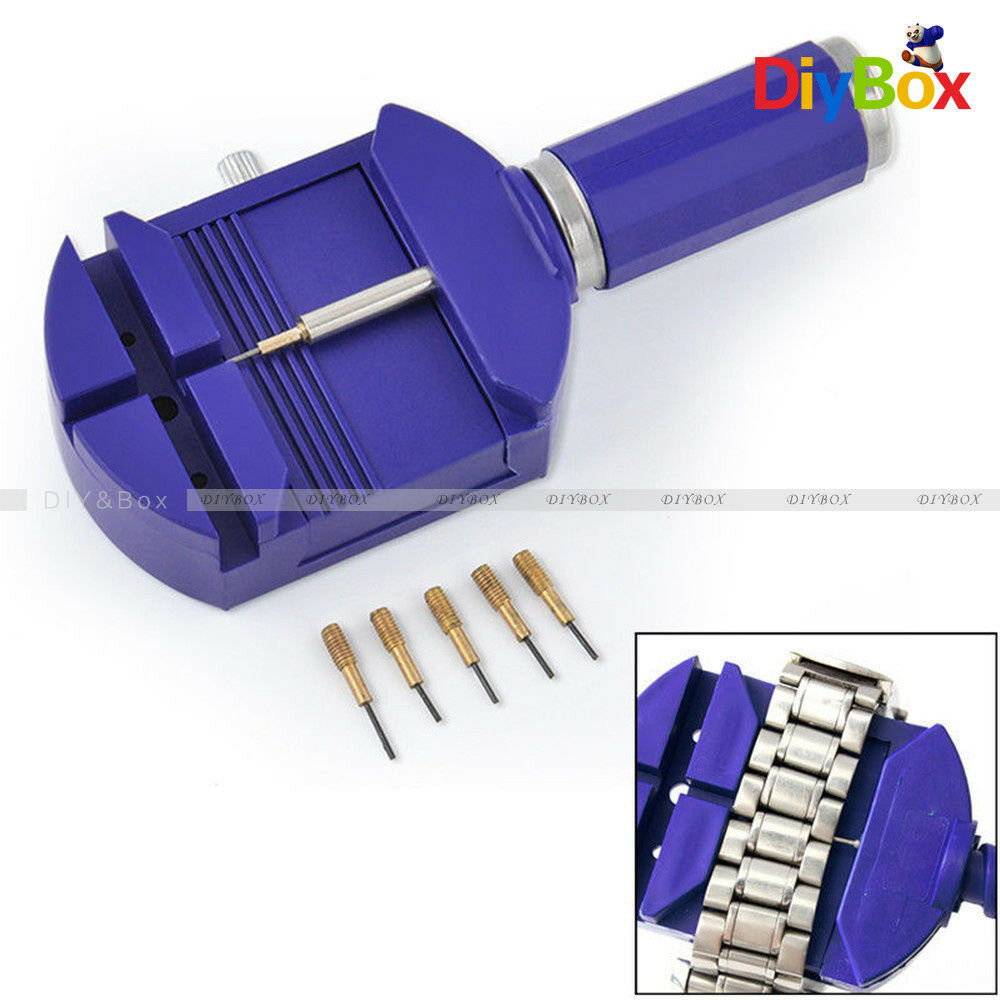 5 Pins Wrist Bracelet Watch Band Link Strap Remover Adjuster + Repair Tool Set