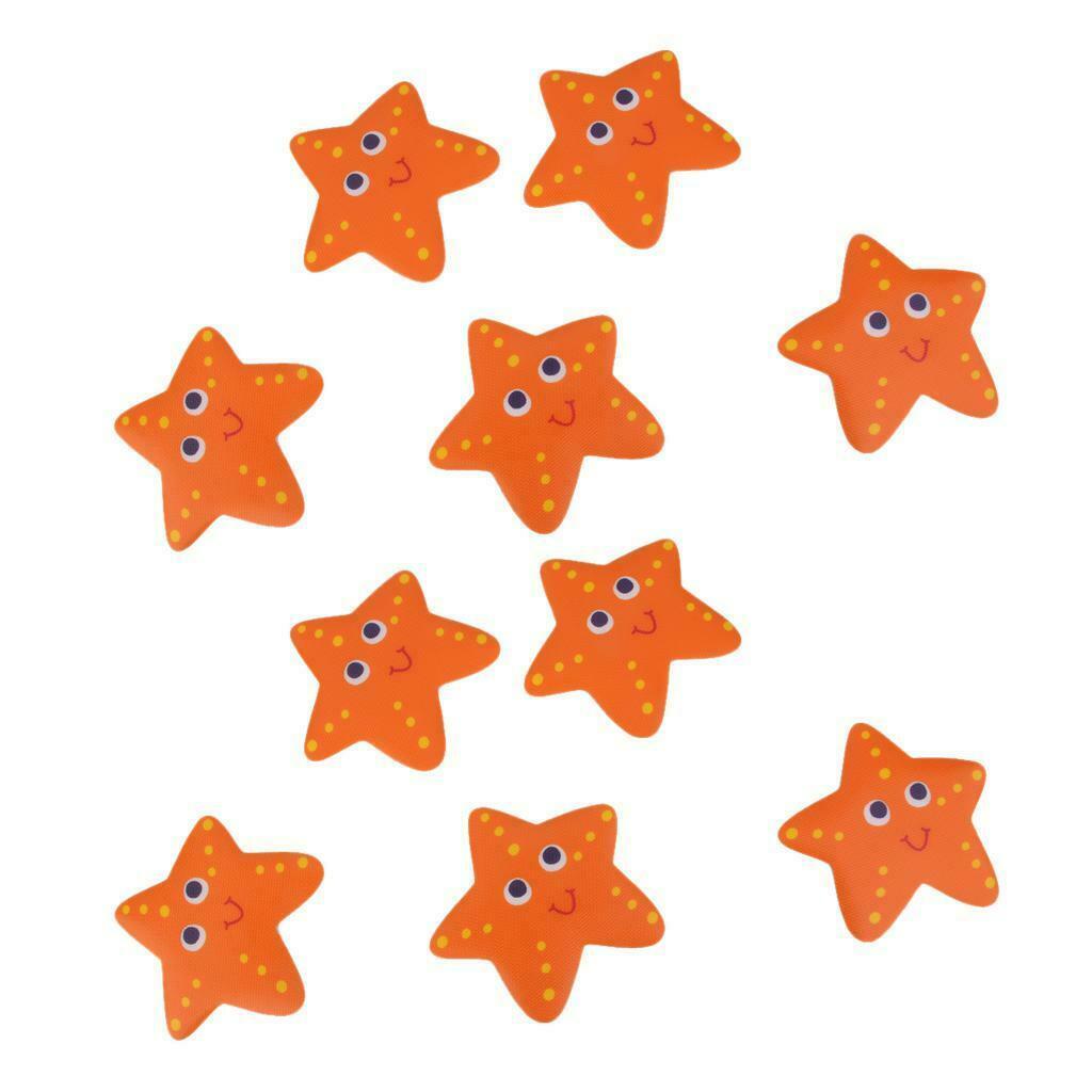 10pcs Starfish Bathtub Treads Non Slip Appliques Anti-Skid Decals Stickers