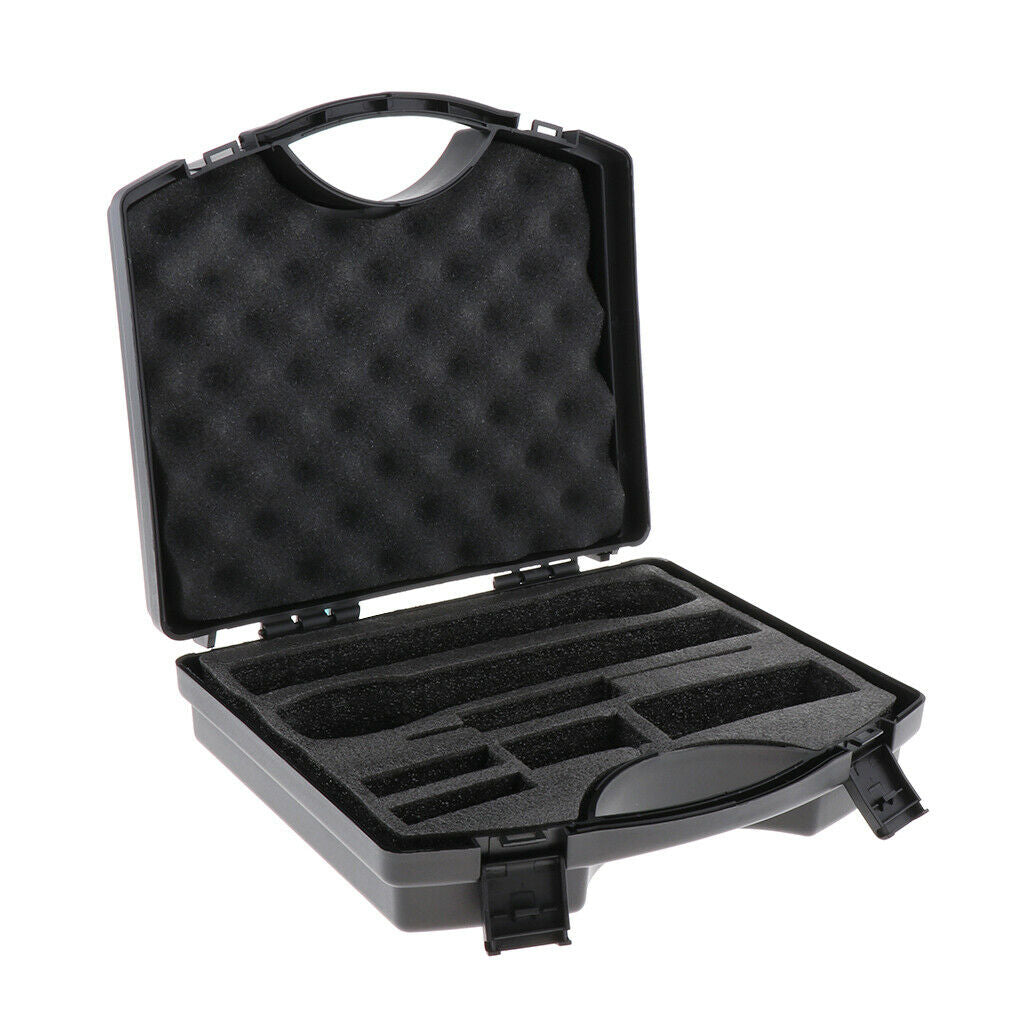 Plastic Wireless Microphone Case Box Holds 2 Microphone Black for MIC Accs