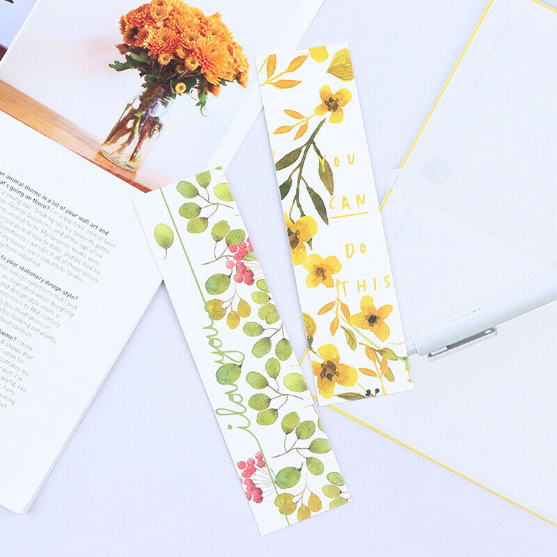 1Box Flowers Bookmarks Message Cards Book Notes Paper Page Holder Station.l8